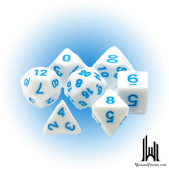 Poly RPG Set - White with Pastel Blue